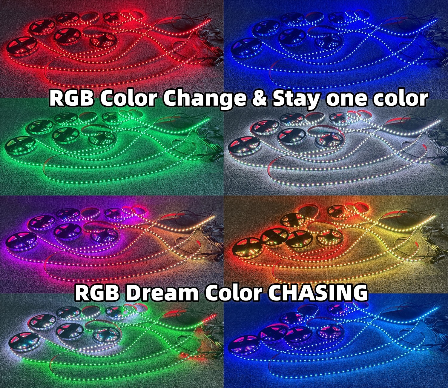 Smoked Full Tinted Black PCB Strips Dream Color CHASING 4FT 6.5FT 16.5FT Lights
