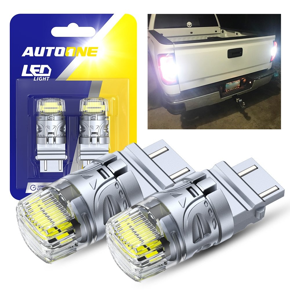 2-20 3157 LED DRL Turn Tail Signal Light Bulb Blinker Silver-Body White Lamp 12v
