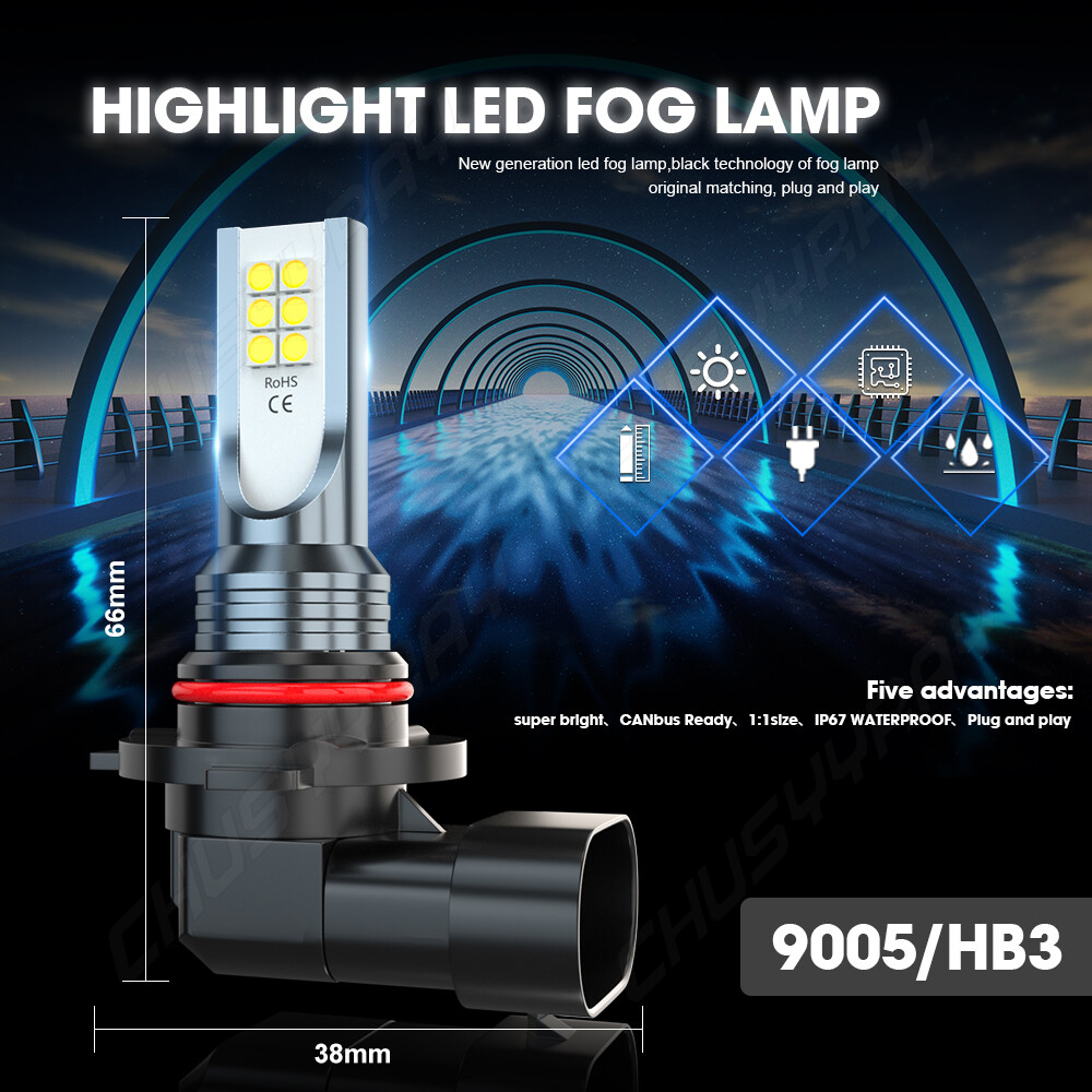 Combo 6000K White 9005+H11 LED Headlight Bulbs High&Low Beam Kit 120W 16000LM