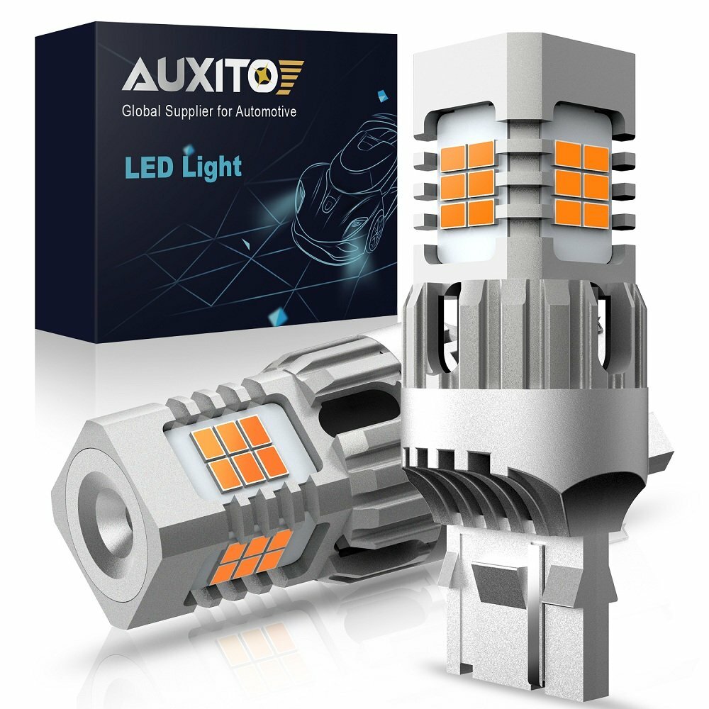 AUXITO 7443 7440 W21W LED Turn Signal Light Bulb Amber Yellow 23SMD Super Bright