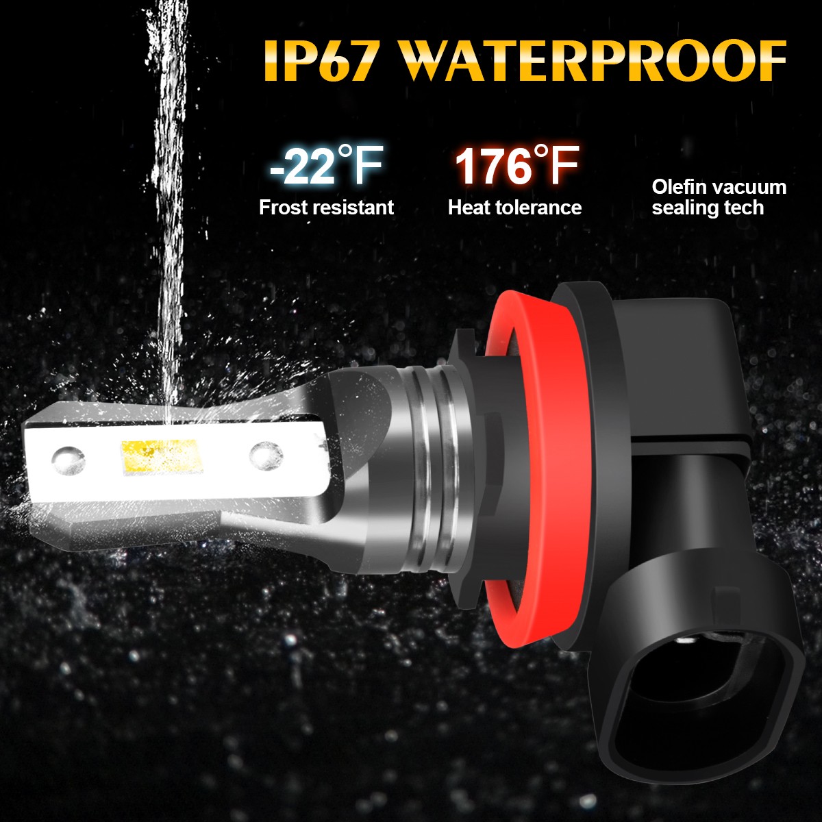 Bright H11 LED Headlight Bulbs White Low Beam Conversion Kit 8000LM 40W CSP NEW