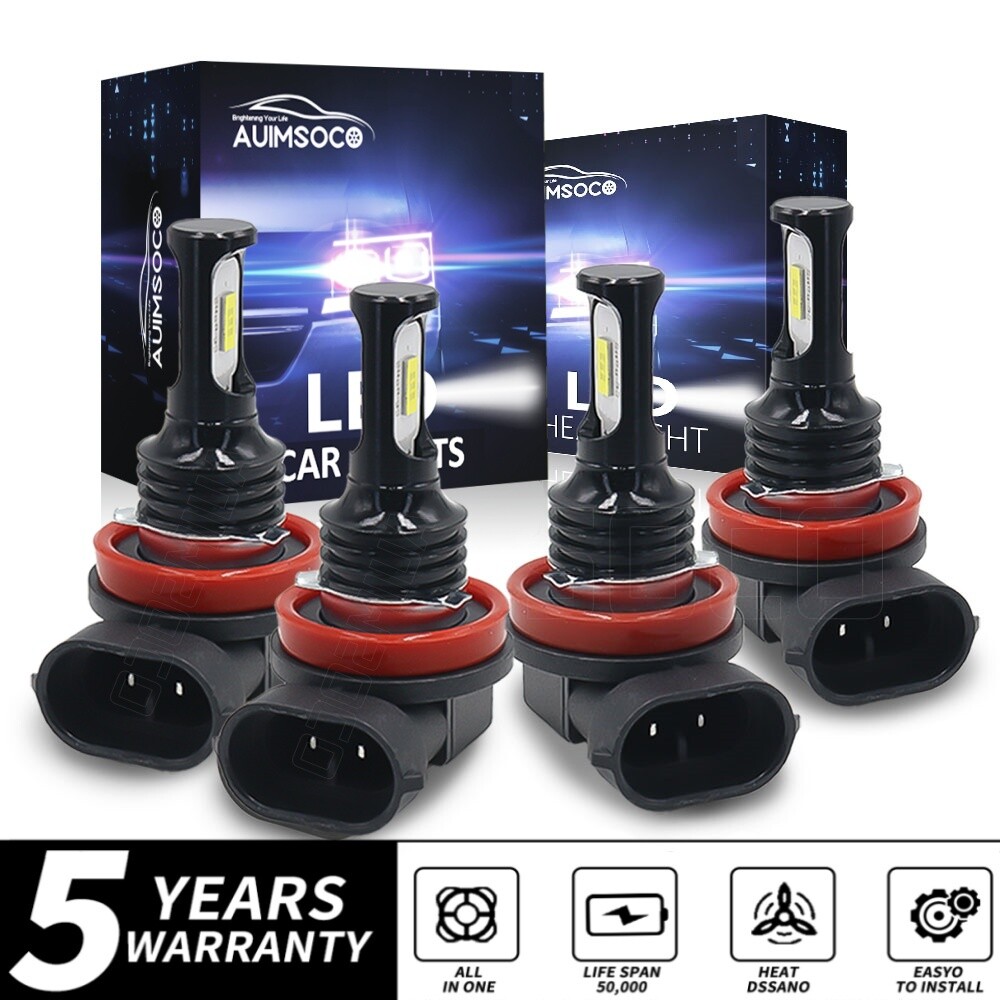 H11 H9 LED Headlight Super Bright Bulbs Kit 8000K White 330000LM High/Low Beam