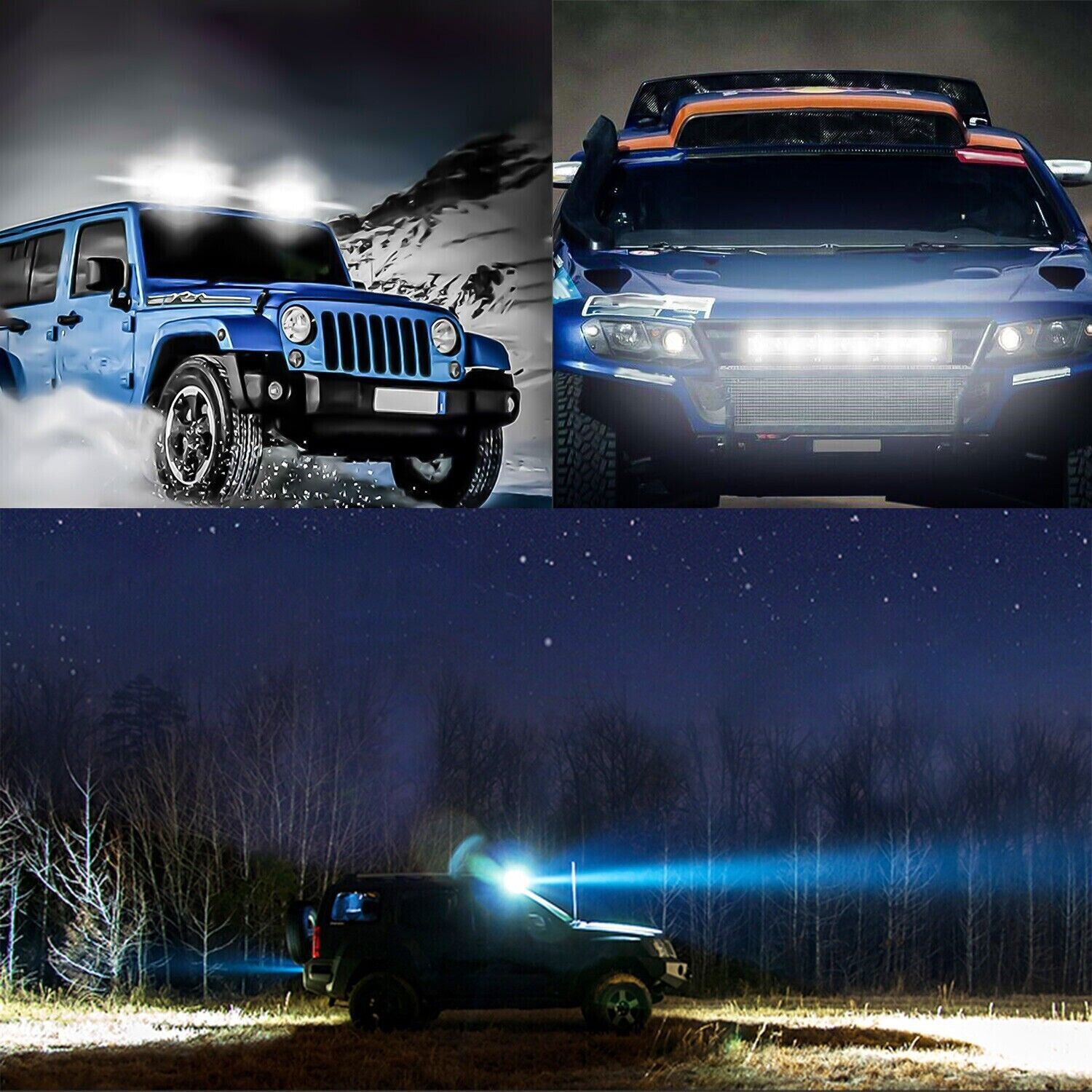 2Pcs 6″ 48W LED Work Light Bar Spot Pods Fog Lamp Offroad SUV ATV Truck