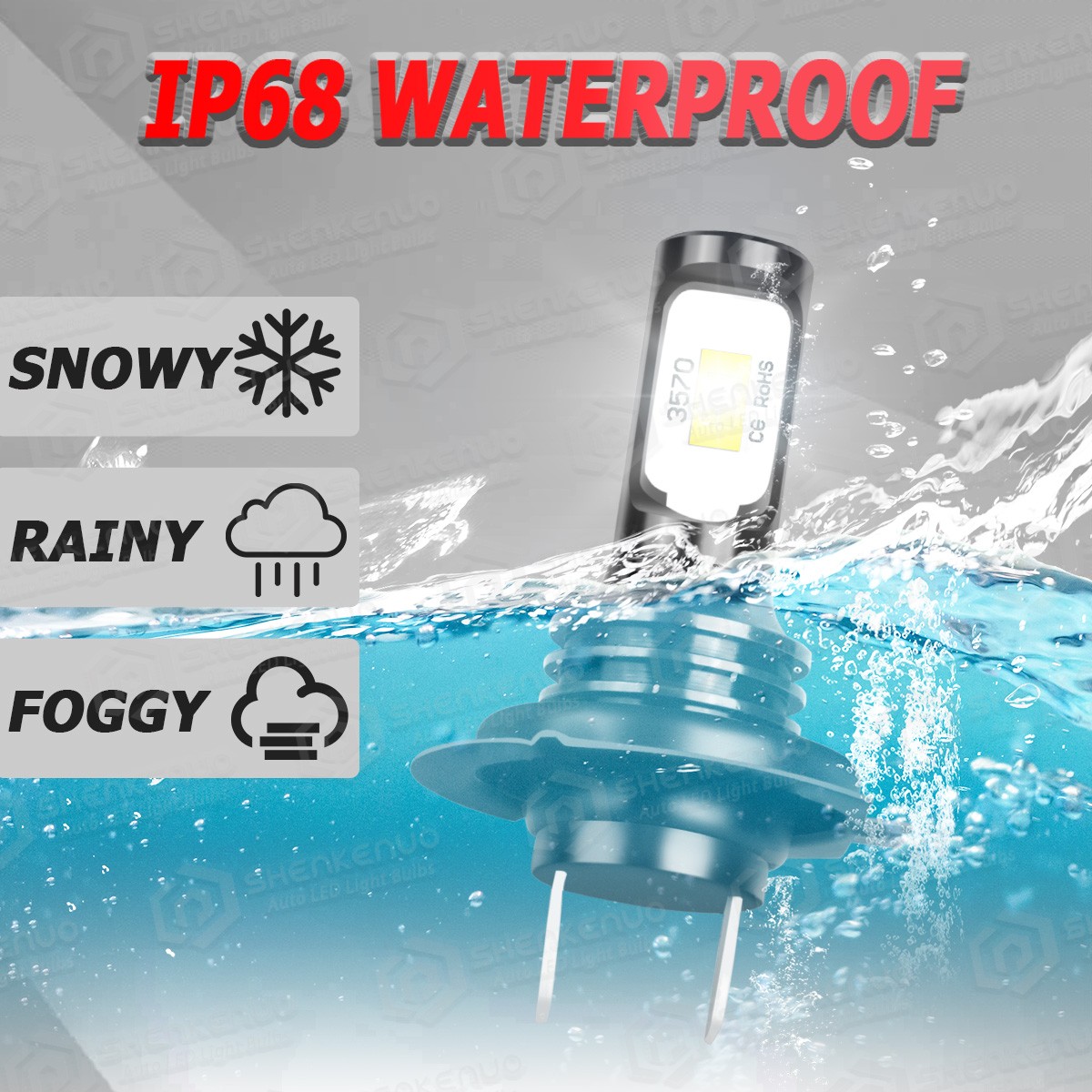 4PCS H7 H11B LED Headlight High Low Beam White Bulbs 6000K