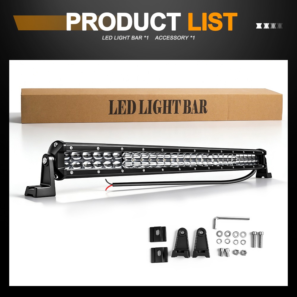 Dual Row 15″20″24″28″33″42″48″ LED Light Bar Spot Flood Combo Truck 4WD Offroad