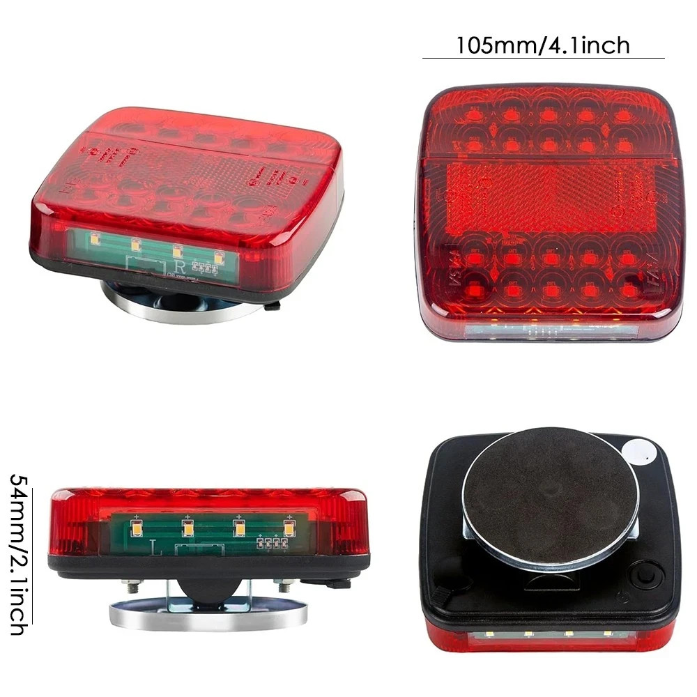 Magnetic Wireless LED Tow Towing Trailer Rear Tail Lights Warning Flashing Light