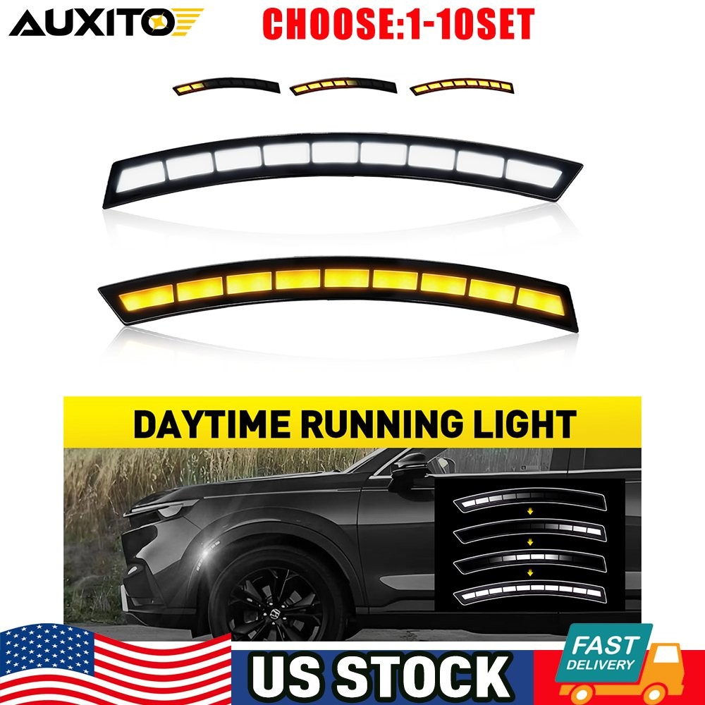 Daytime Running Light Side LED Smoked For Honda CR-V 2023 2024 Amber White 2-20X