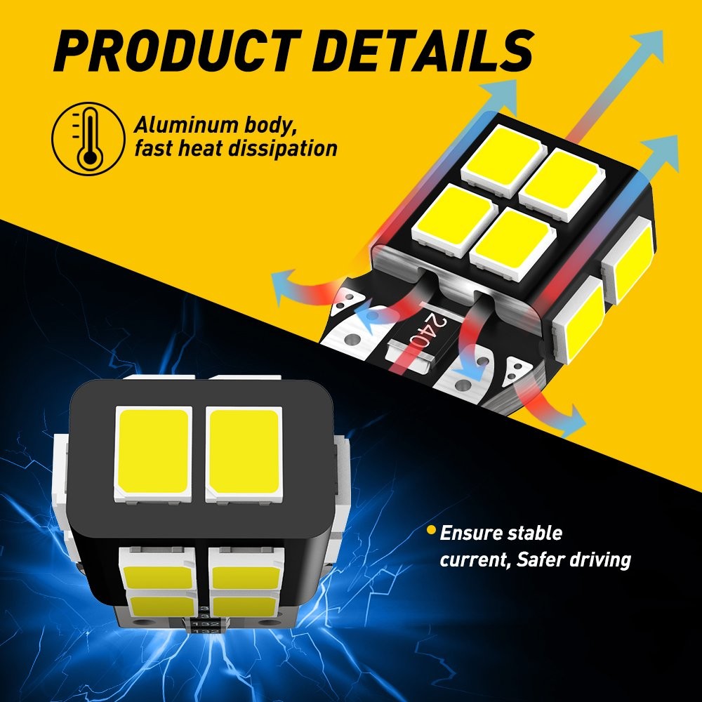 CANBUS T10 168 194 W5W License LED Plate Car Light Interior Bulbs White 2/4x P