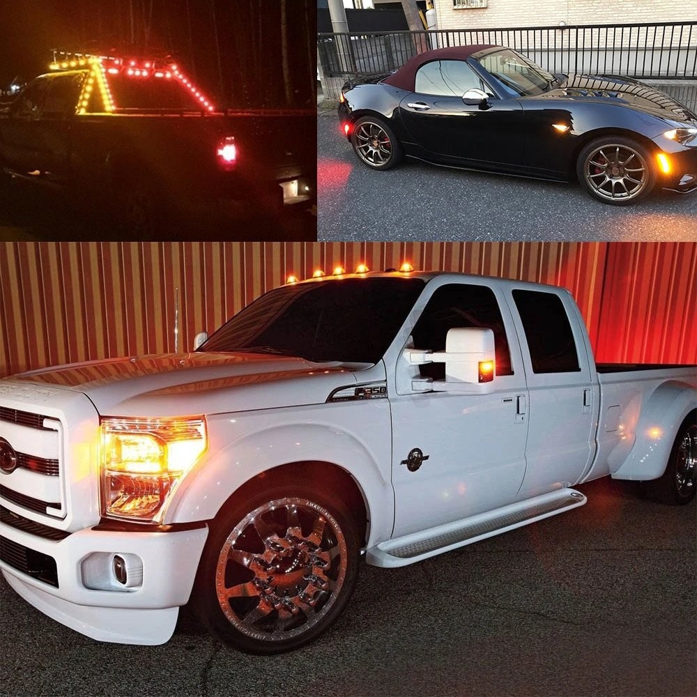 3/4″ Round Truck Trailer Side Marker Lights Amber Bullet LED Clearance 10-100x