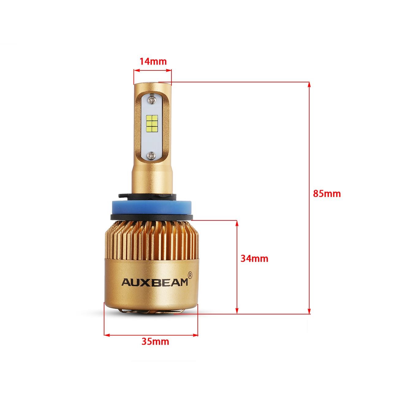 AUXBEAM H11 LED Headlight Bulb Low Beam Conversion Kit Super Bright White 6500K