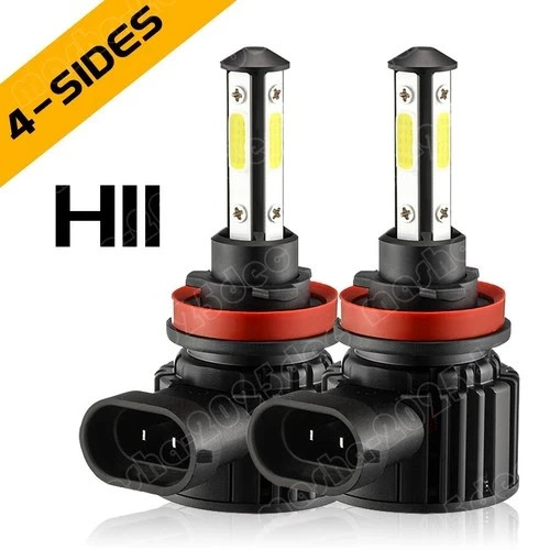 4-Sides H11/H9/H8 LED Headlight High/Low Beam Bulbs Super Bright 6500K 3600000LM