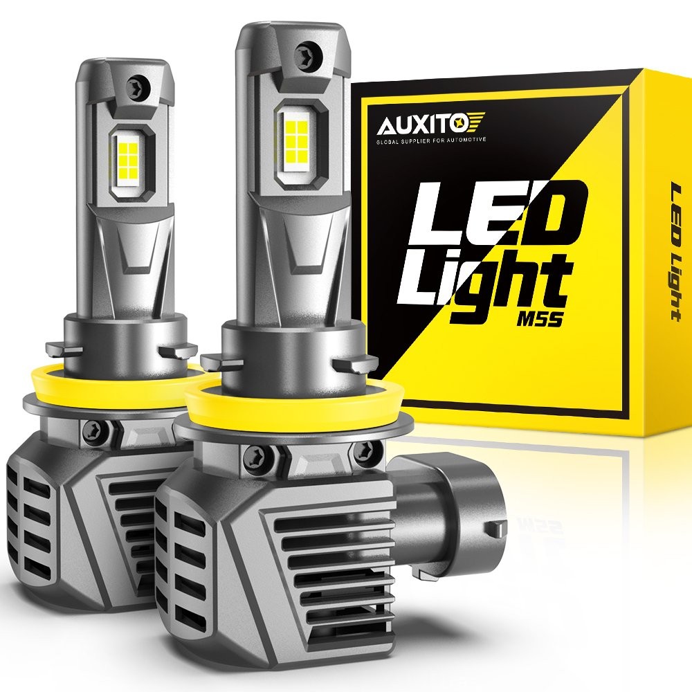 LED Headlight H11/H8/H9 6500K Hi/Lo Beam Bulb 2-20X White Lamp Canbus AUXITO M5S