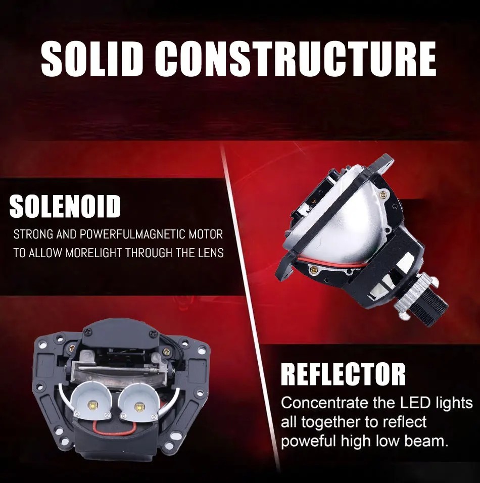 3“ Bi-LED Projector Lens Laser Hyperboloid Lens 140W For Hella H4 H7 Headlight