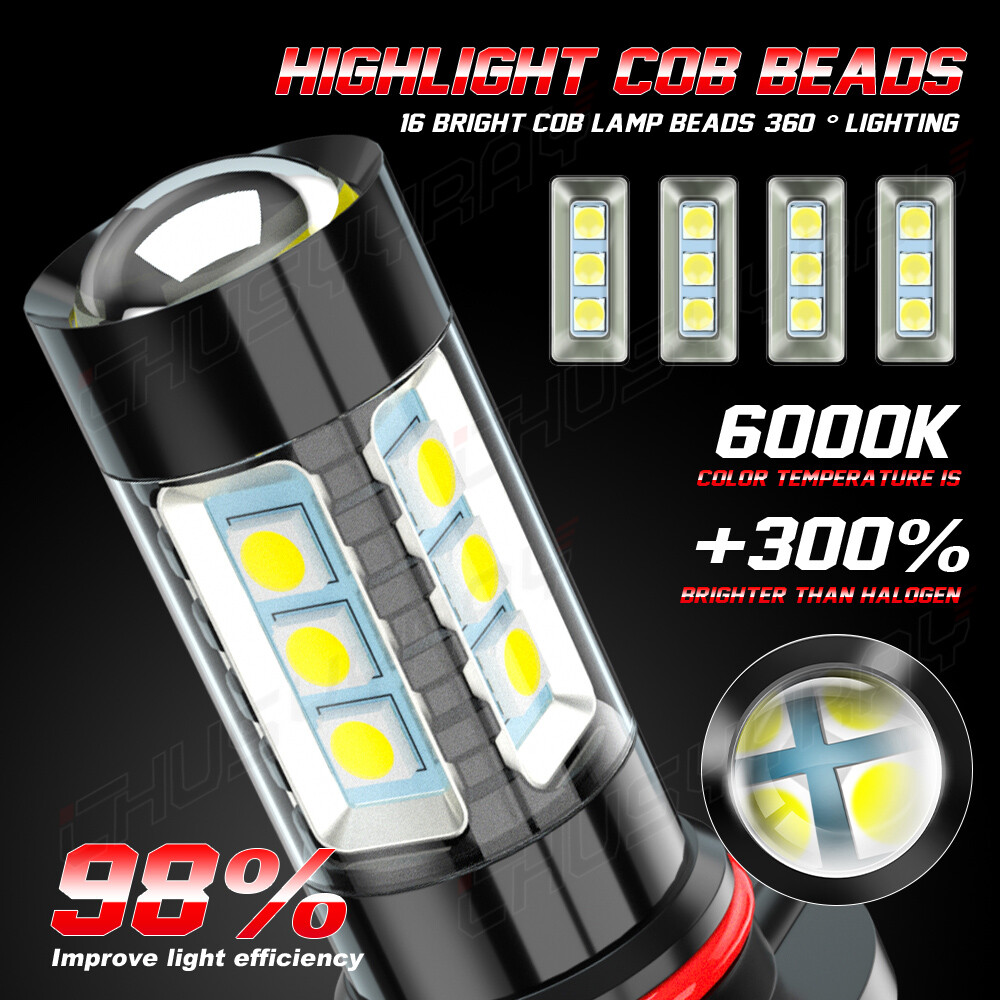 For Dodge Nitro 2007-2009 LED Headlight High Low Beam Fog Light Bulbs Combo Kit