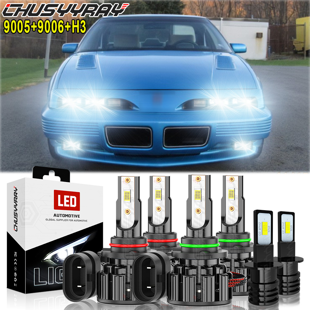 For Pontiac Grand Prix 1991-1996 6X LED Headlight Bulbs Hi Lo Beam Fog Light