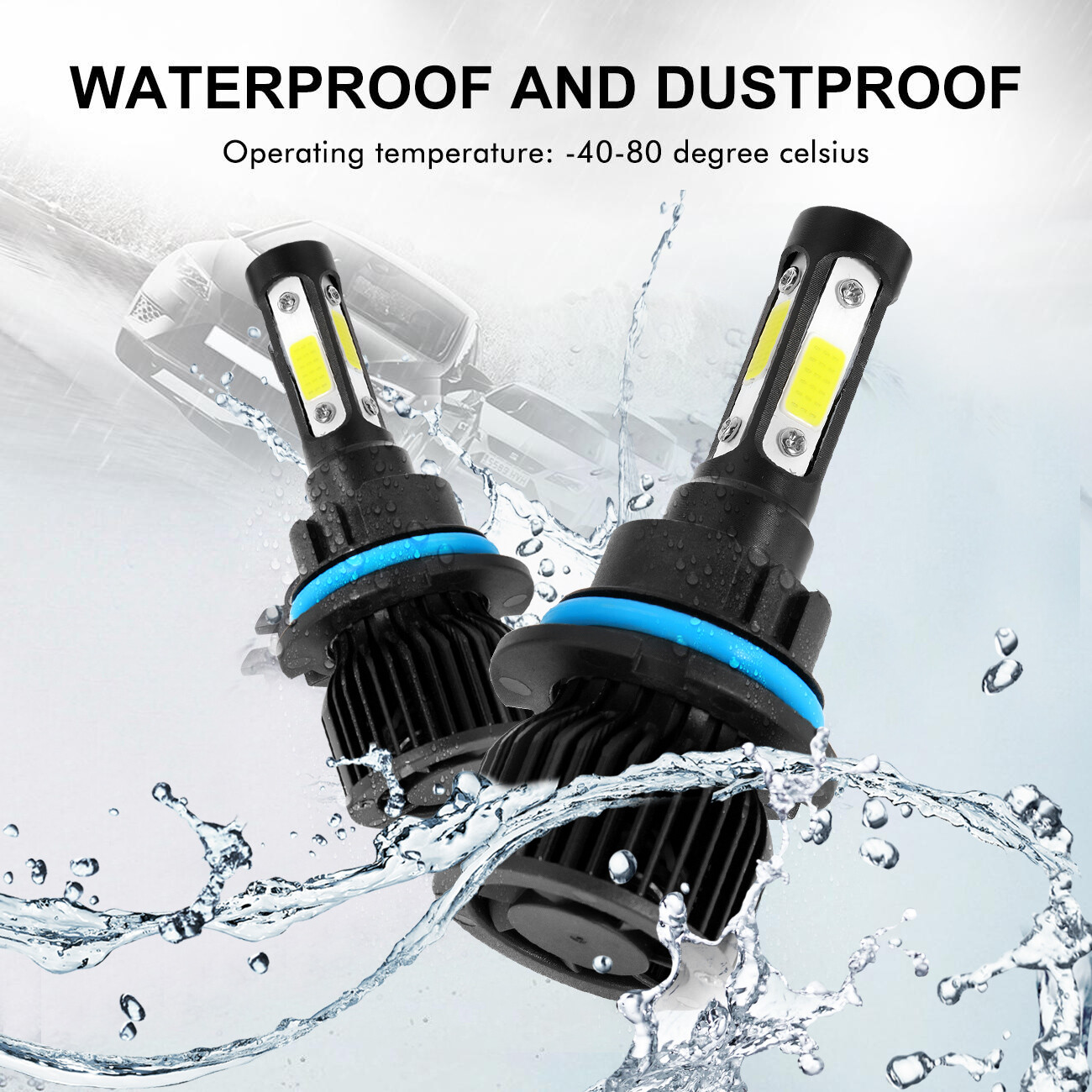 4 sides 9004 LED Headlight KIT High Low Beam 15000W 2500000LM White Super Bright
