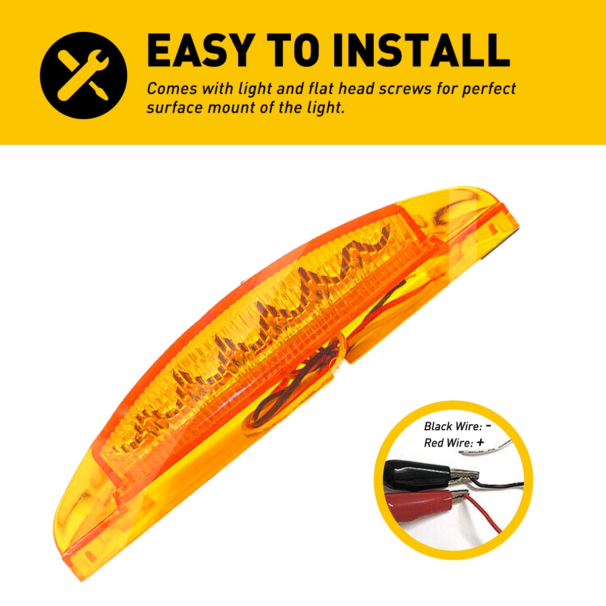 2x Amber 21LED Side Marker Lights RV Truck Trailer Clearance Light Waterproof US