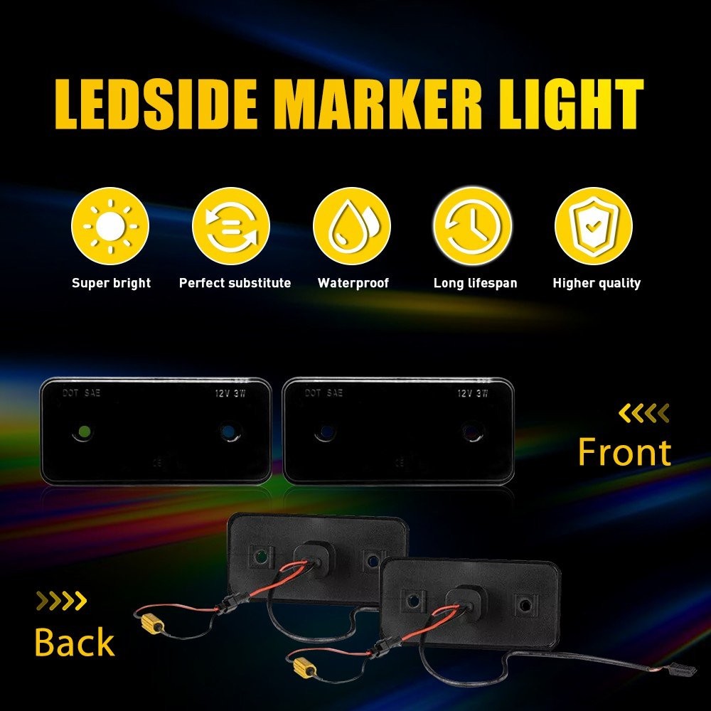Rear Front LED Side Bumper Marker Set Light For 1999-2014 Mercedes-Benz G-Class