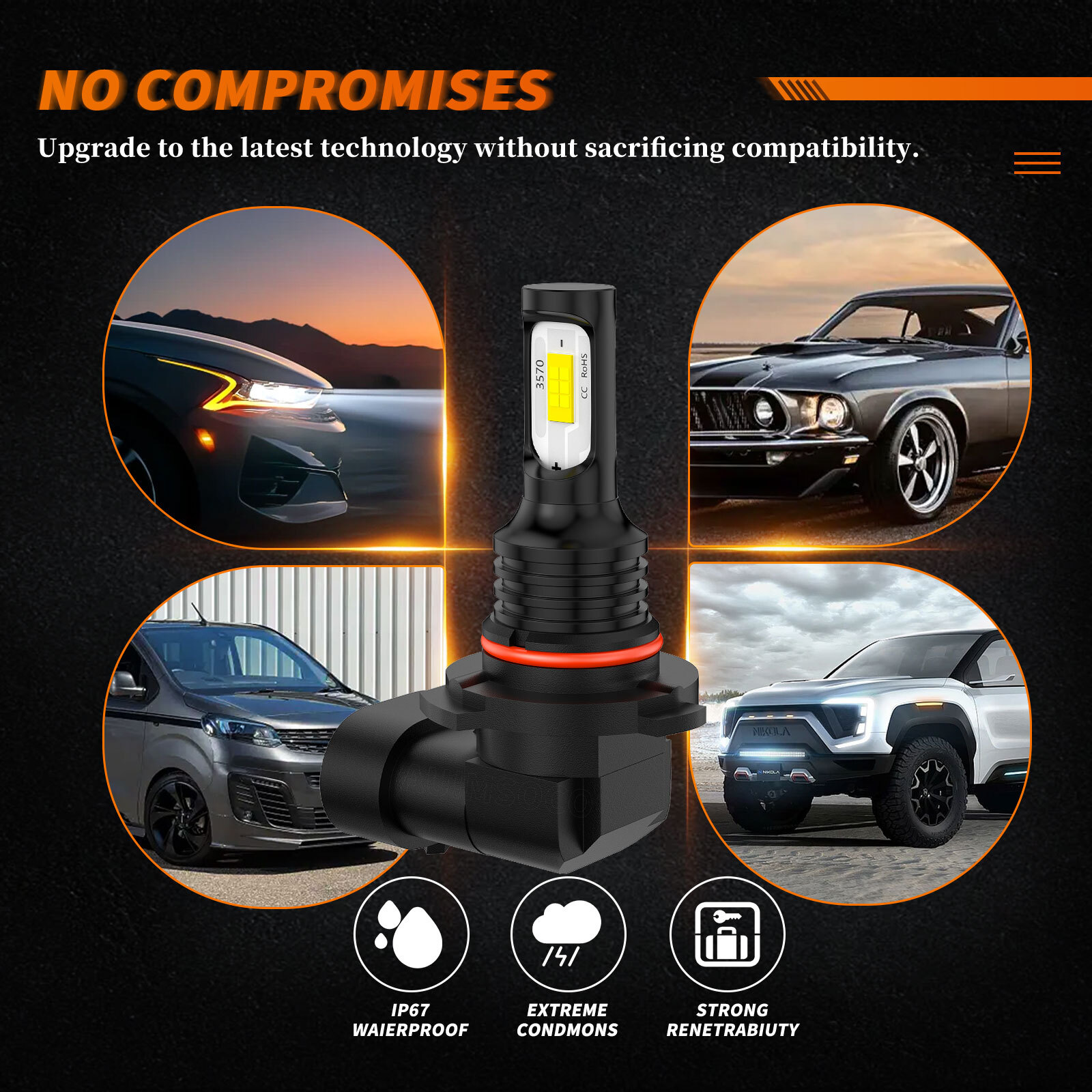 For 2007-2015 Chevy Tahoe 6x 6000k LED Headlight High Low Beam + Fog Light Bulbs