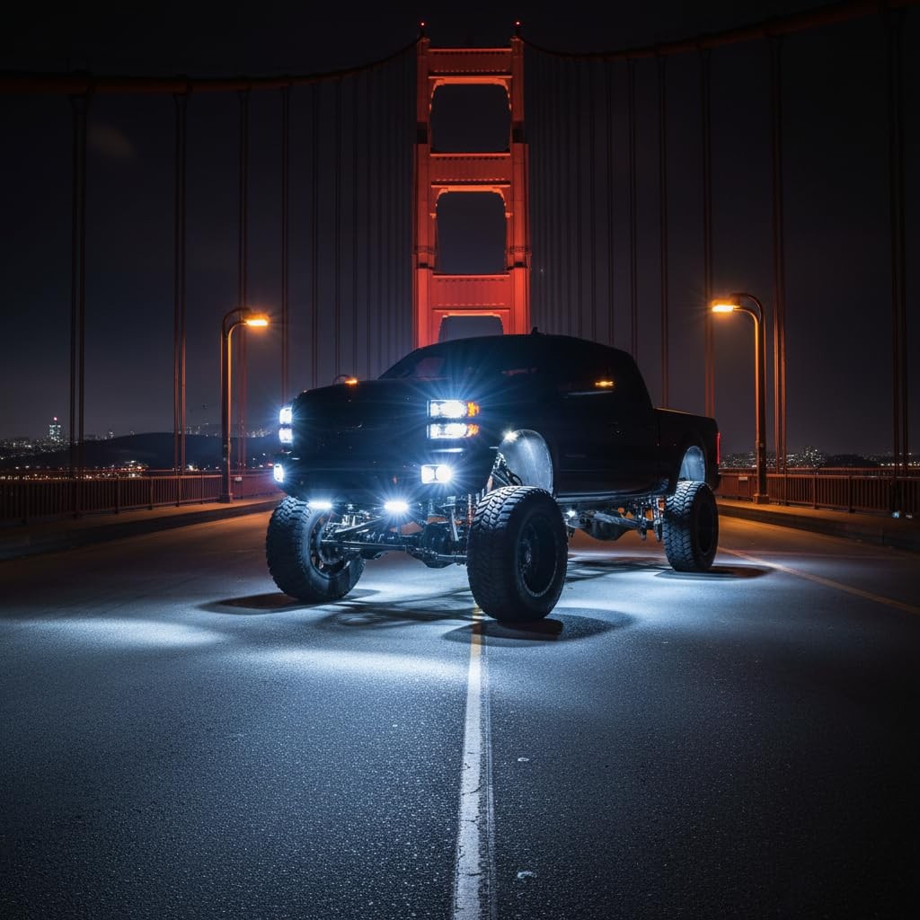 20 Pods White Rock Lights 6000K 42LED Underglow IP68 Waterproof for Trucks &