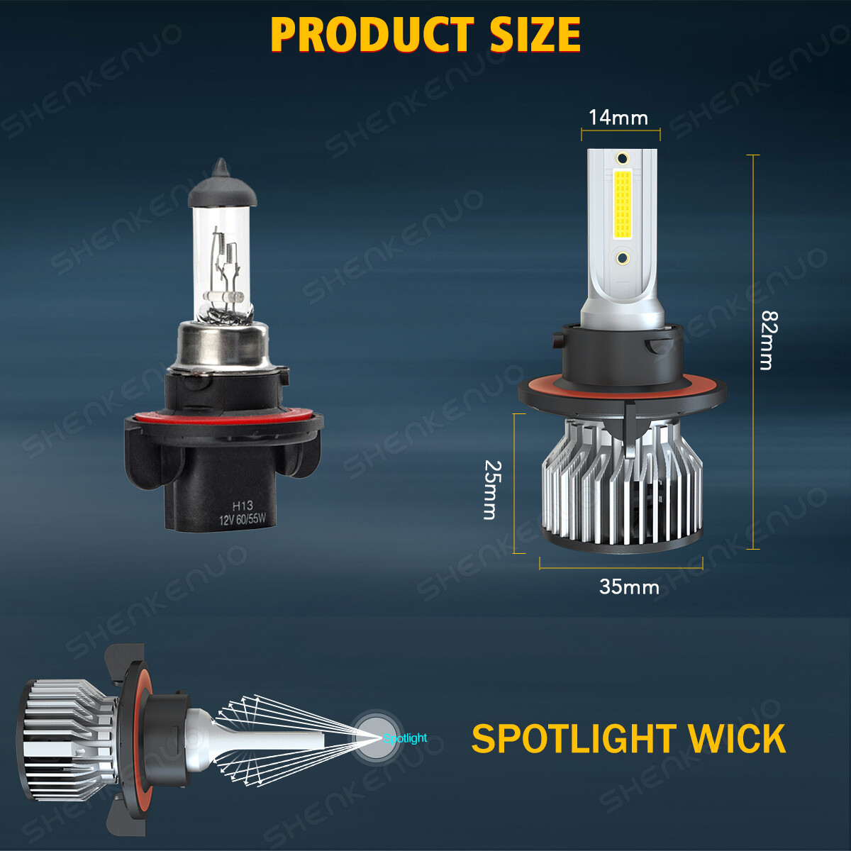H13 9145 LED Headlight Bulb For 2004-2014 Ford F-150 Hi/Low beam Fog Lights