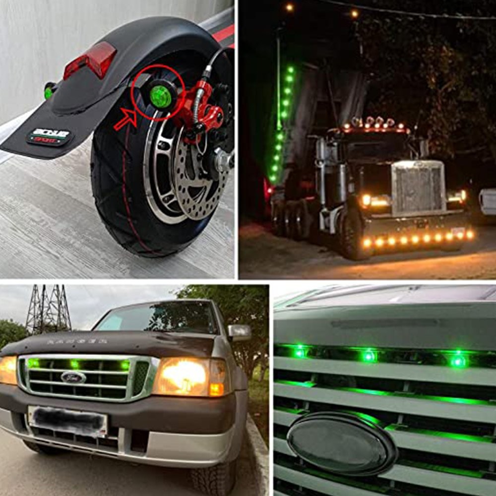 Green Round Marker Lights 3/4″LED Truck Trailer 12V Bullet Side Clearance Light
