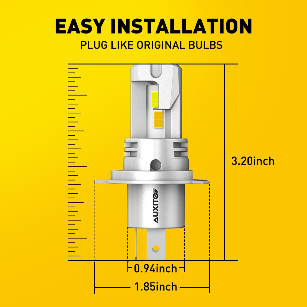 AUXITO 30000LM 9003 H4 LED Headlight High Low Beam Dual Color Yellow&White 2PCS