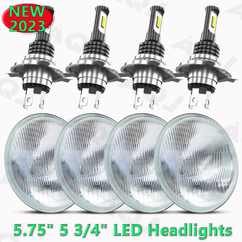 4Pcs 5-3/4″ 5.75″ LED Headlights Hi/Lo Beam For Corvette Chevelle