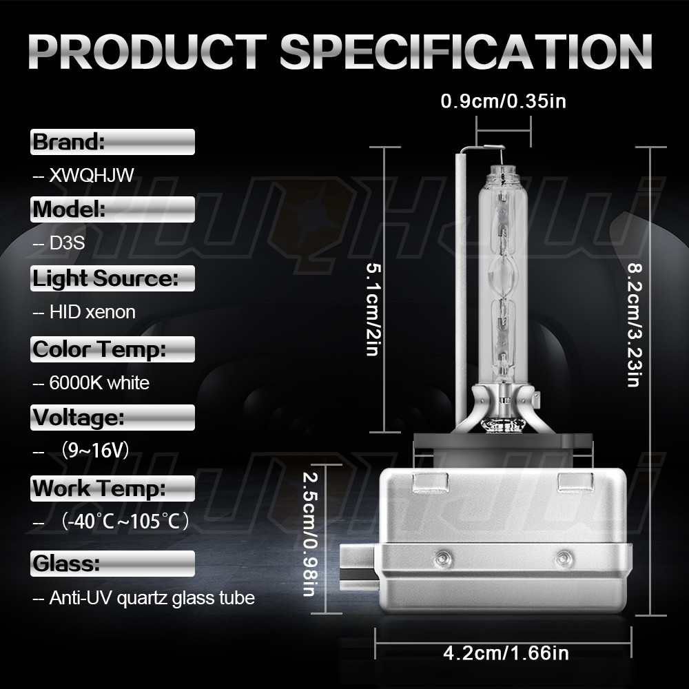 D3S/D3R HID Headlight Bulbs 35W 6000K IP67 Aviation Aluminum Construction