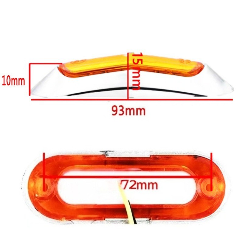 10PCS DC12V-24V 4 LED Side Marker Indicator Lights Lamp Front Rear Tail Lamp