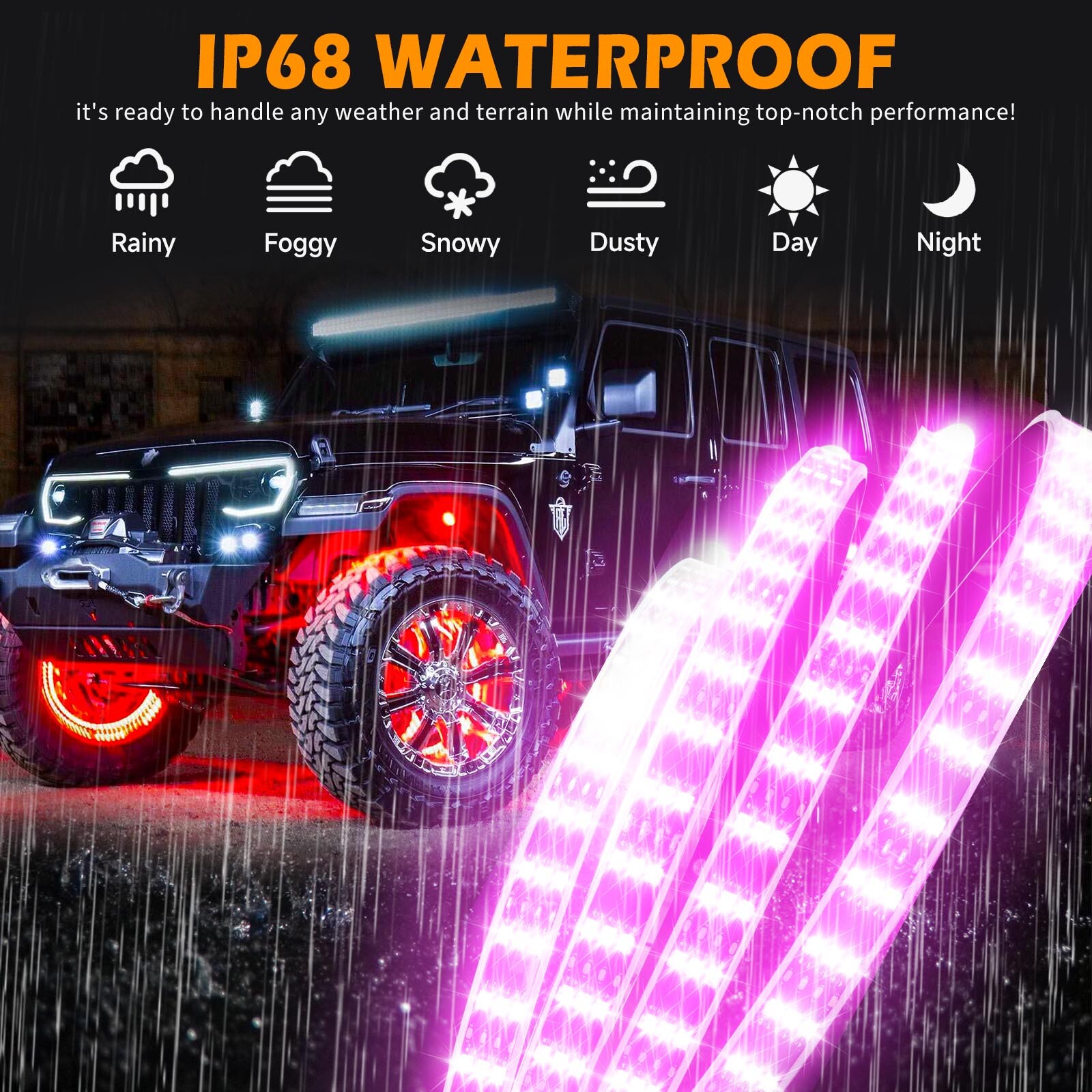 15.5″ RGB LED Wheel Ring Light Rim Lights w/ Turn Signal Brake For Honda Civic