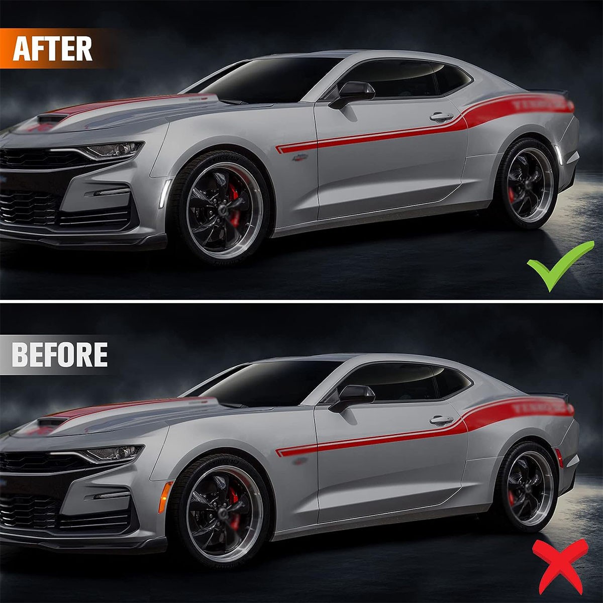 4X LED Side Marker Lights Front Rear Set for Chevy Camaro LS LT SS ZL1 2016-2022