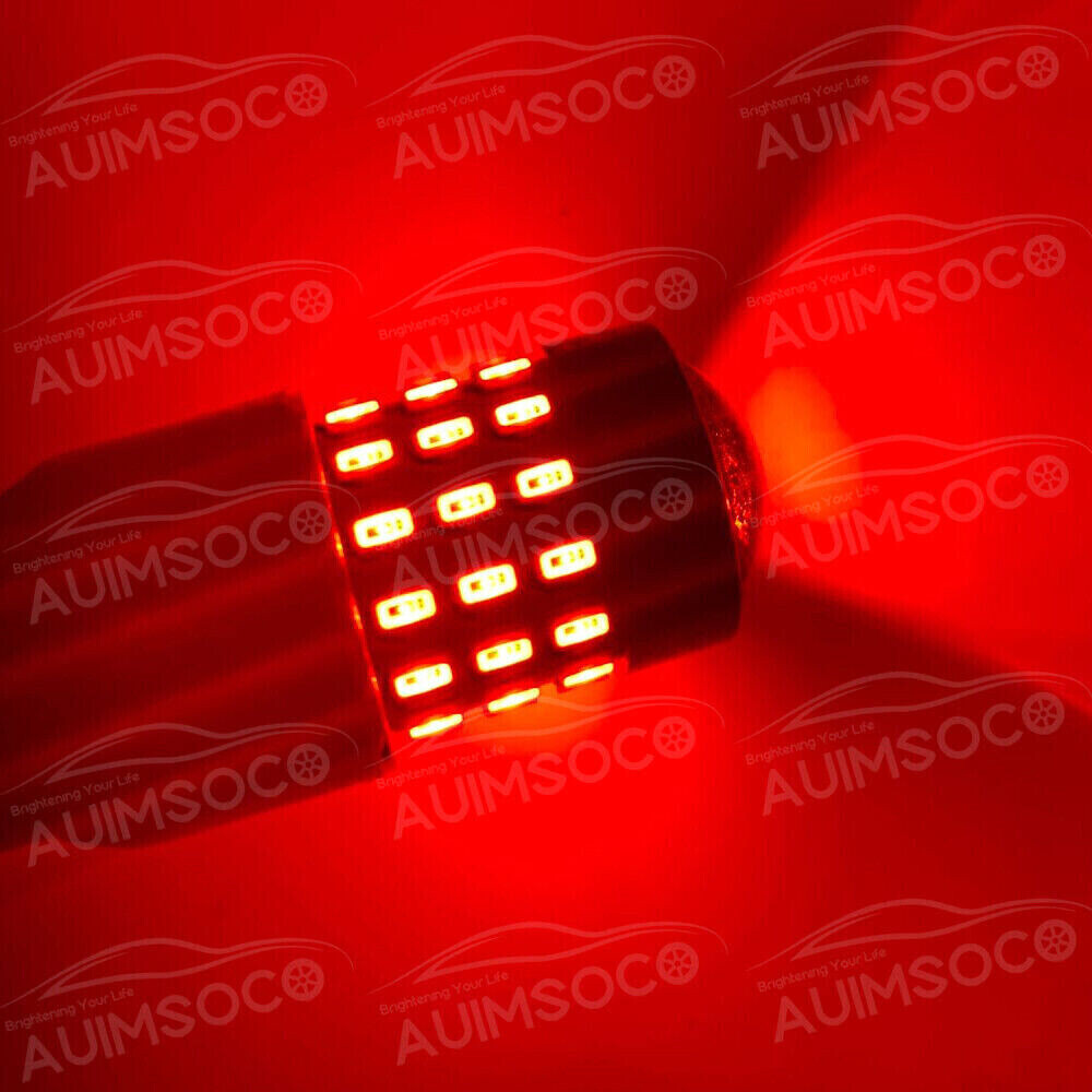 4X 7440 7443 Bulbs RED Anti Flash Brake Tail Stop Light LED Bulb For Honda