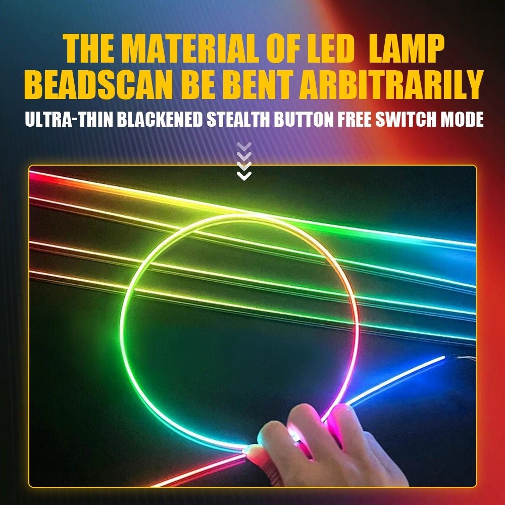 2Pcs RGB LED Sunroof Light Strip Car Roof Panoramic Skylight Ambient Lamp APP EJ