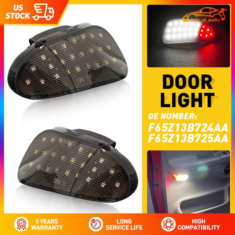smoked LED Panel Door Interior Courtesy Light Pair Lamp For 1997-2003 Ford F150