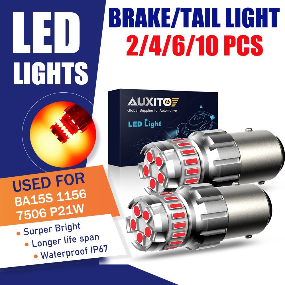 AUXITO F23 Red 1156 7506 BA15S LED Tail Brake Stop Signal Light CANBUS 2-10PCS