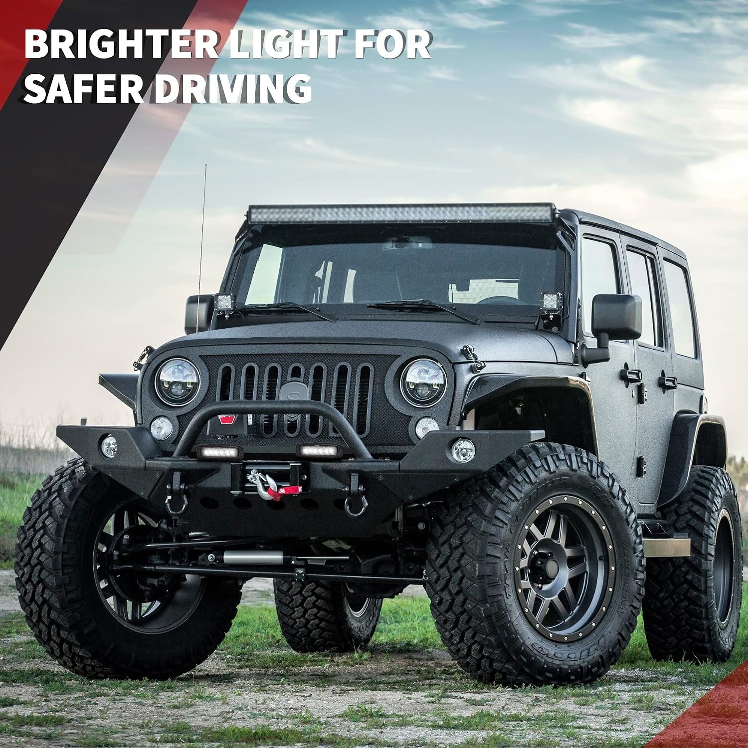 Robust 7″ 18W Off-Road Flood LED Pods, Flush Mount Design for Extreme Conditions