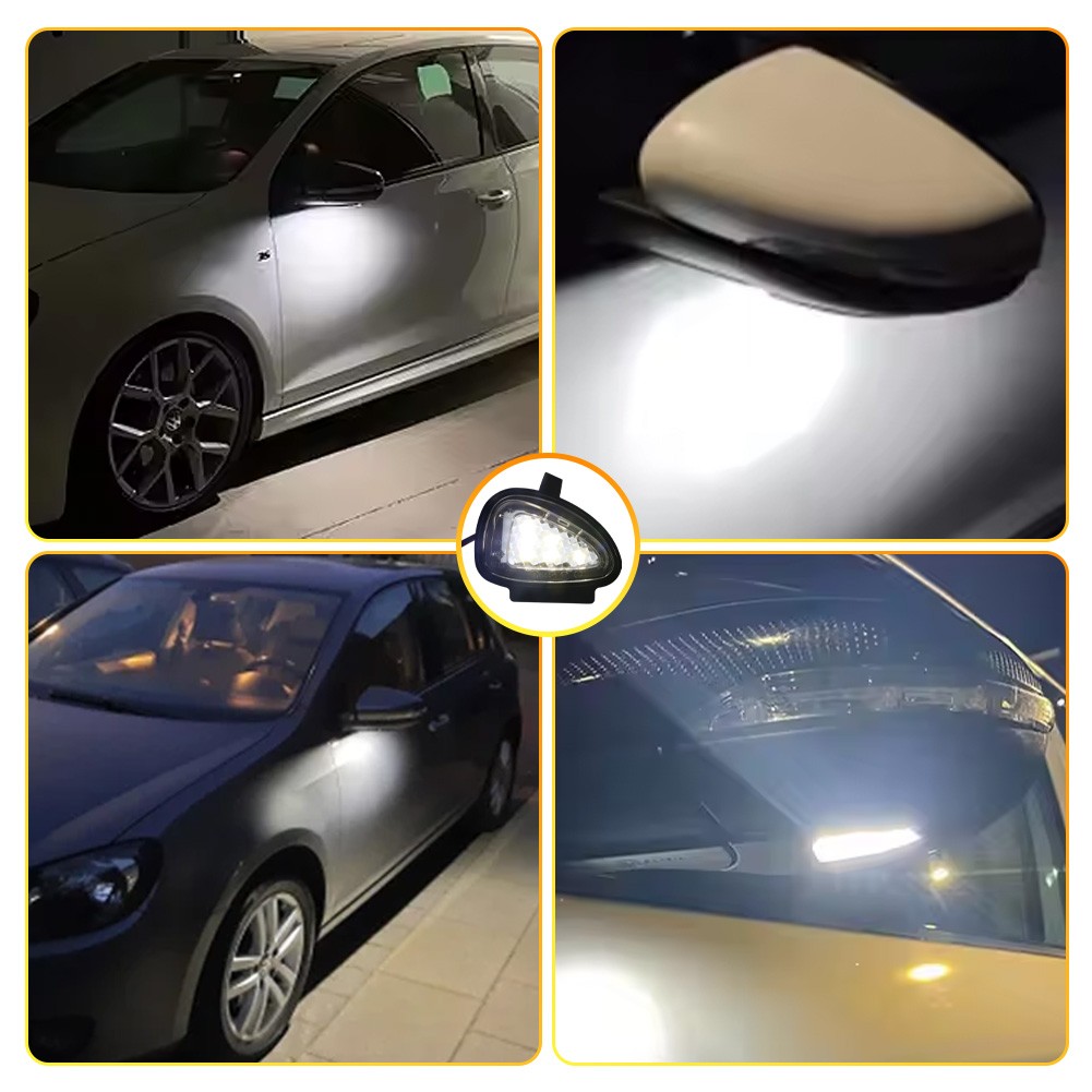 2Pcs For Volkswagen MK6 Golf GTi 2008-2014 LED Under Mirror Side Puddle Lights