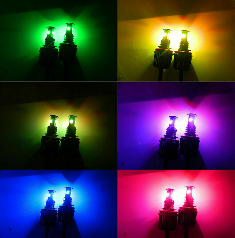 2x H8 Phone Control LED RGB Angel Eyes Halo Ring Bulb For BMW E90 E92 335i X5 X6