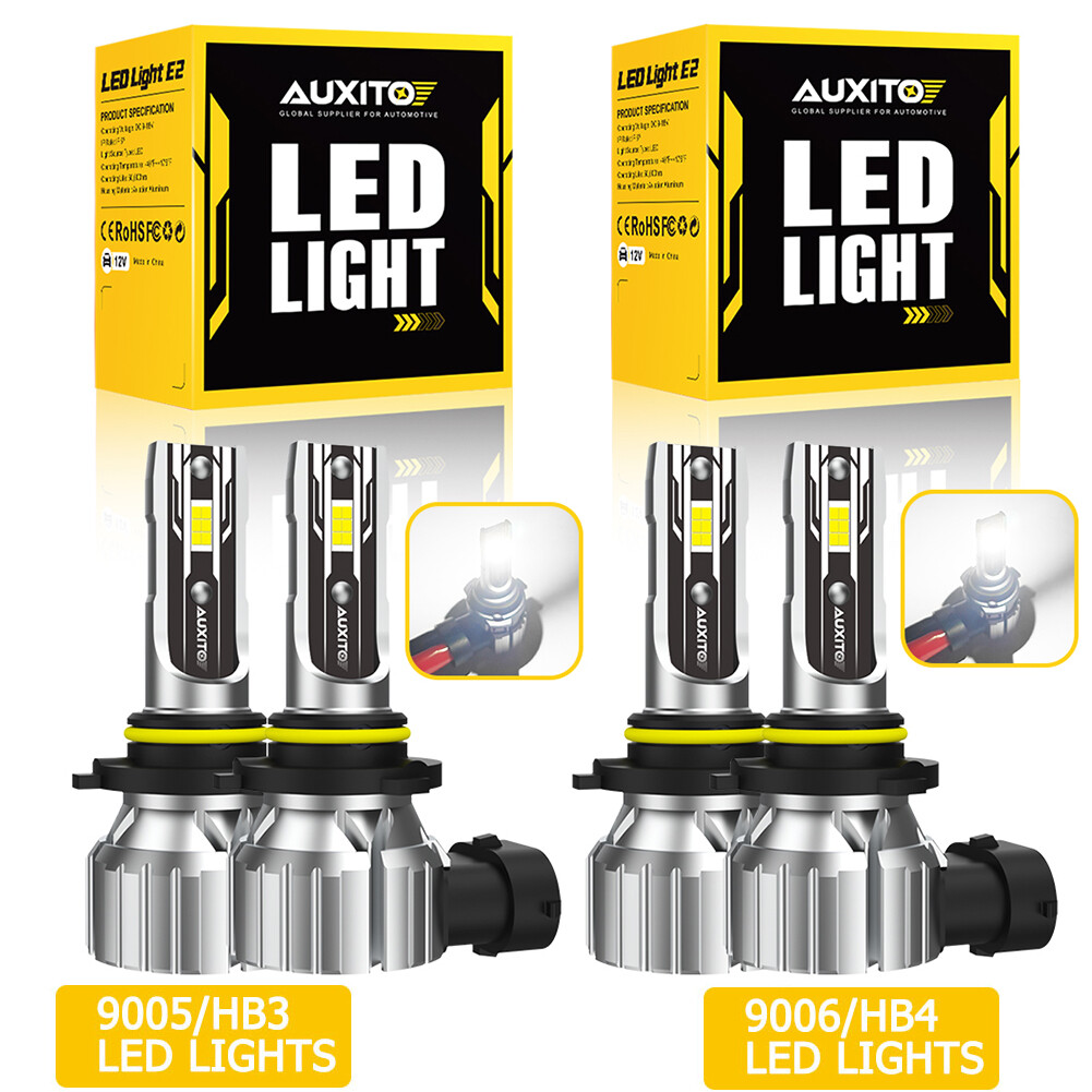 AUXITO 9005+9006 Combo LED Headlight 200W 60000LM High/Low Beam 6500K Bulbs Kit