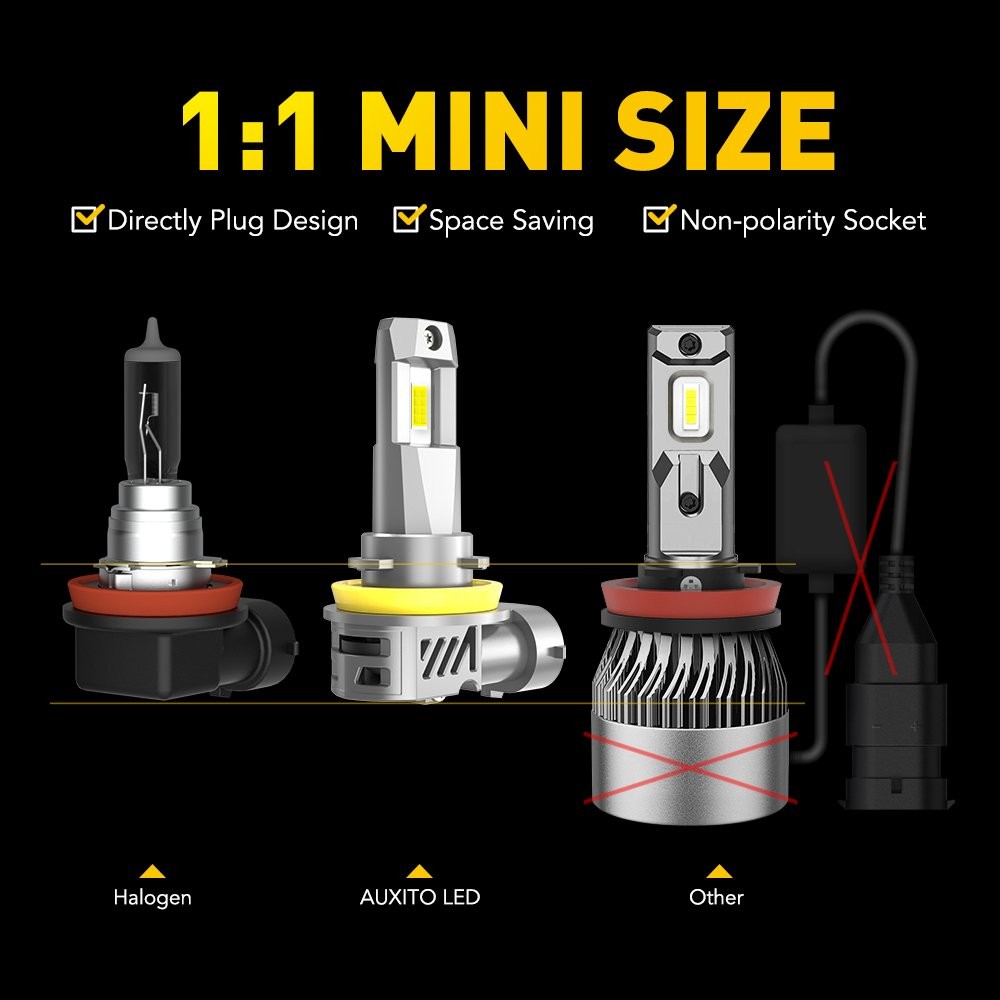 H11 H8 LED Headlight Bulbs White Low Beam Conversion Kit 36000LM Bright 2/4x P