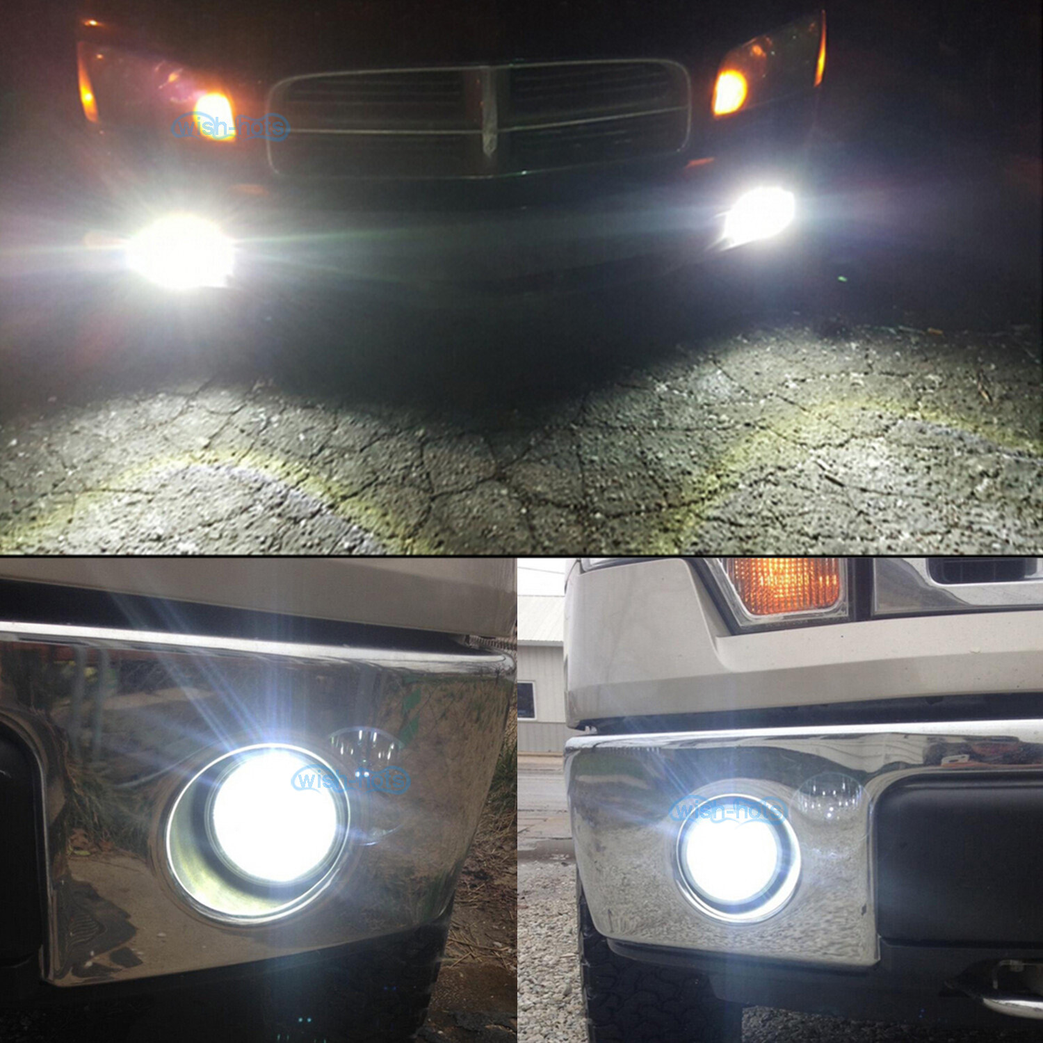2Pcs 880 899 PG13 Bright White LED Car Fog Lamp Daytime Running Light Bulbs