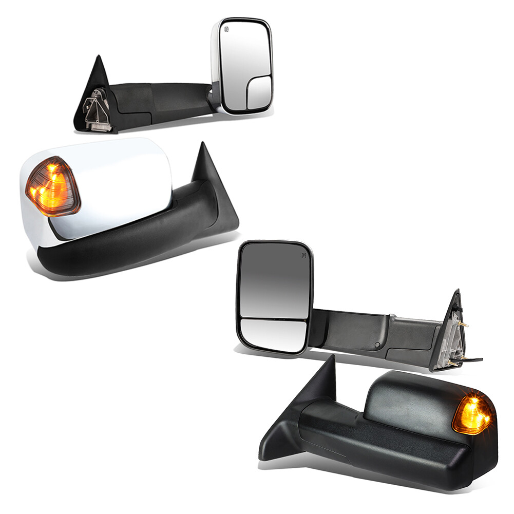 2x Amber LED Side Mirror Smoked Turn Signal Lights For 10-18 Dodge Ram 1500 2500