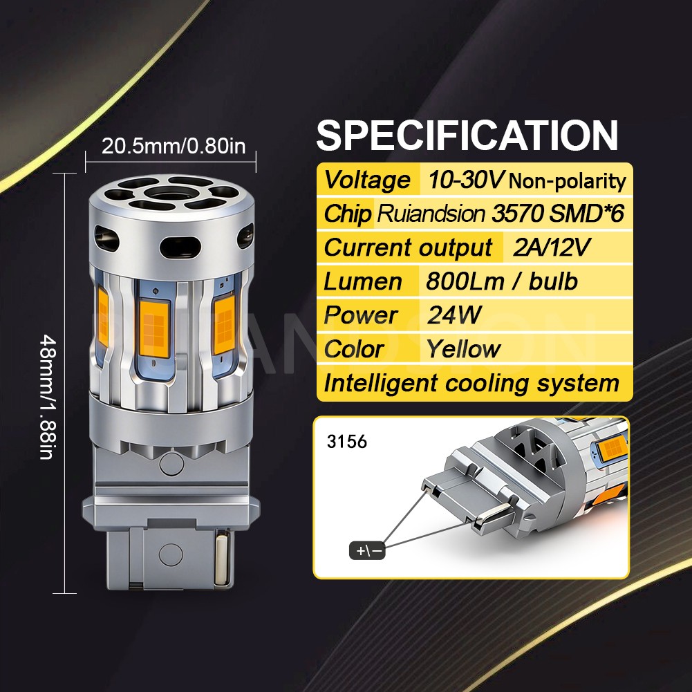 Ruiandsion 3156 LED Bulbs 800LM Error Free for Camper Van