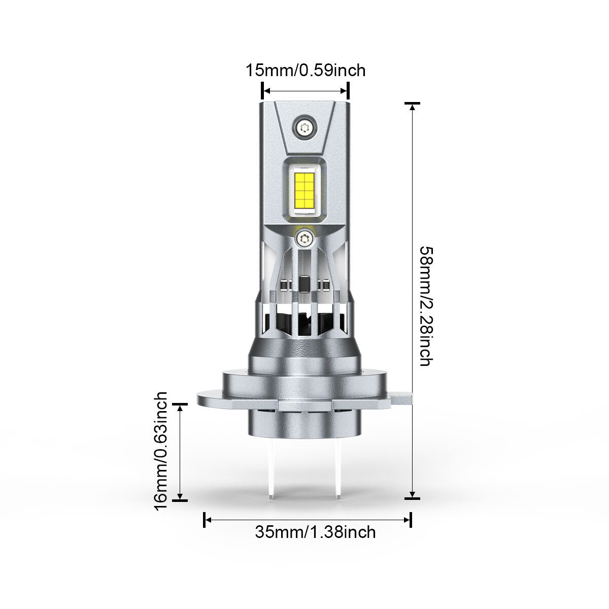 ICE WHITE LED Headlights H7+H11 Combo High Low Beam Light Bulbs 6000K 4x