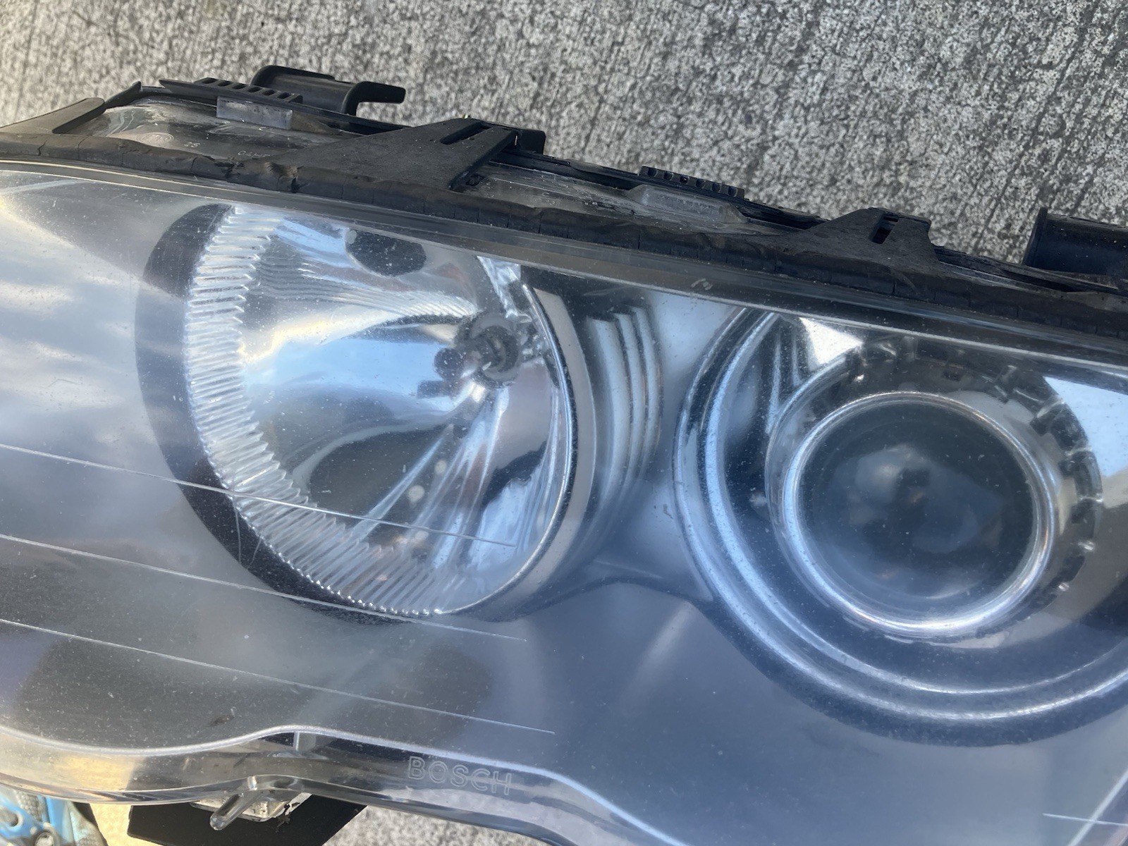 99-01 BMW E46 Sedan LEFT LH Driver Side HEADLIGHT XENON SILVER BEZEL OEM
