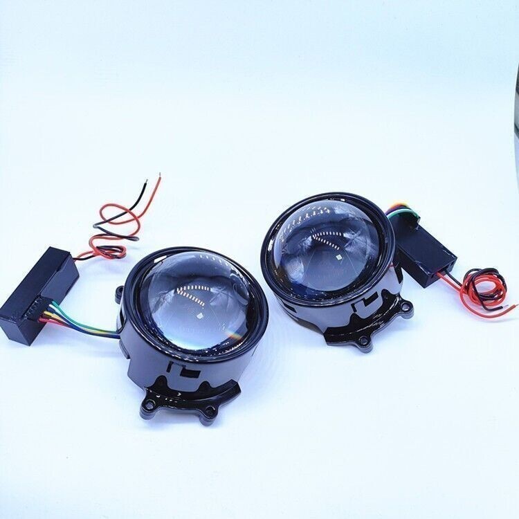 2Pcs 12V LED Red/Ice Blue/Green Devil Eyes Car Light WiFi Control Headlight Lens
