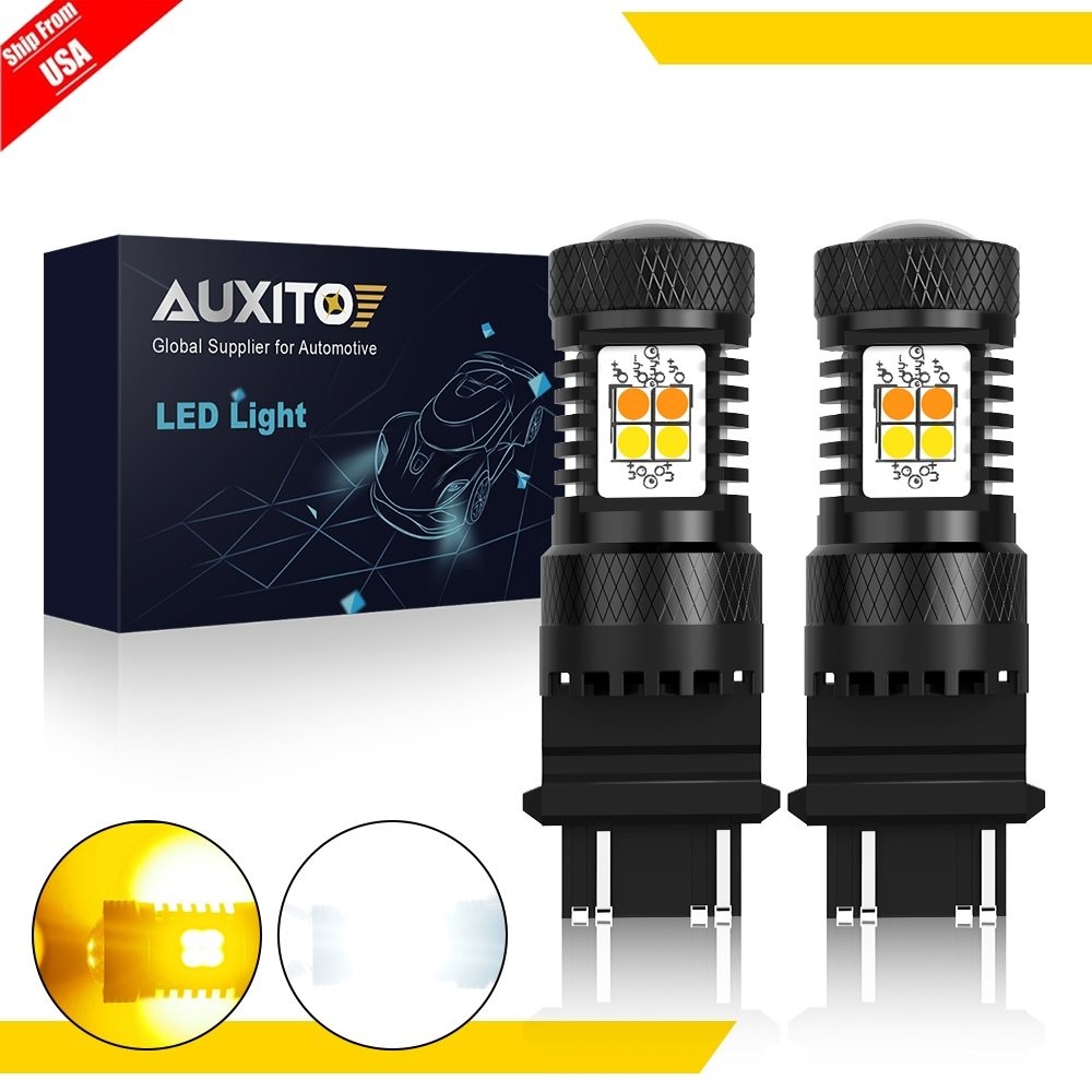 AUXITO 3157 16SMD LED Switchback Dual Color White Yellow amber Turn Signal Light