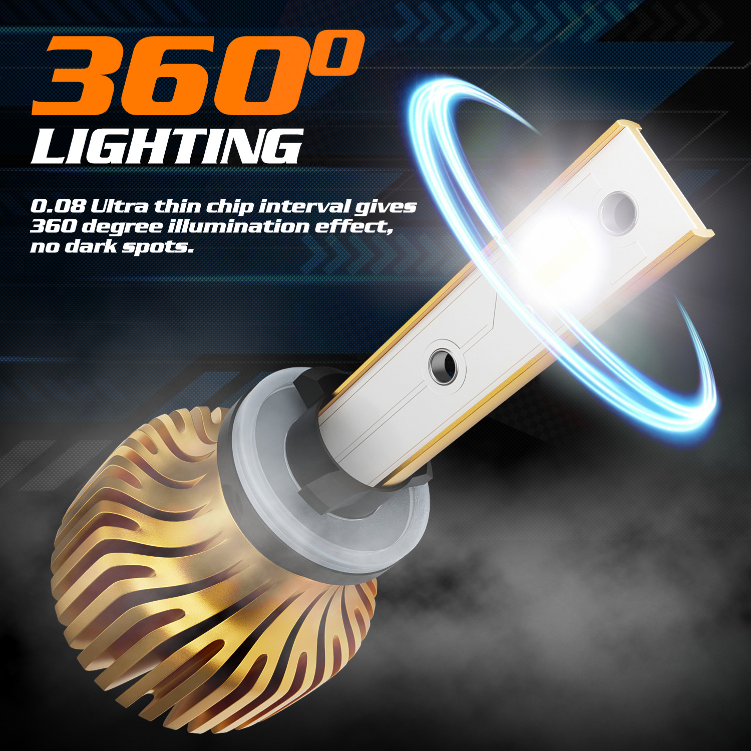 Pair H27W/2 881 6500K LED Headlight Bulb High/Low Beam Fog Lighting DRL 12V/24V