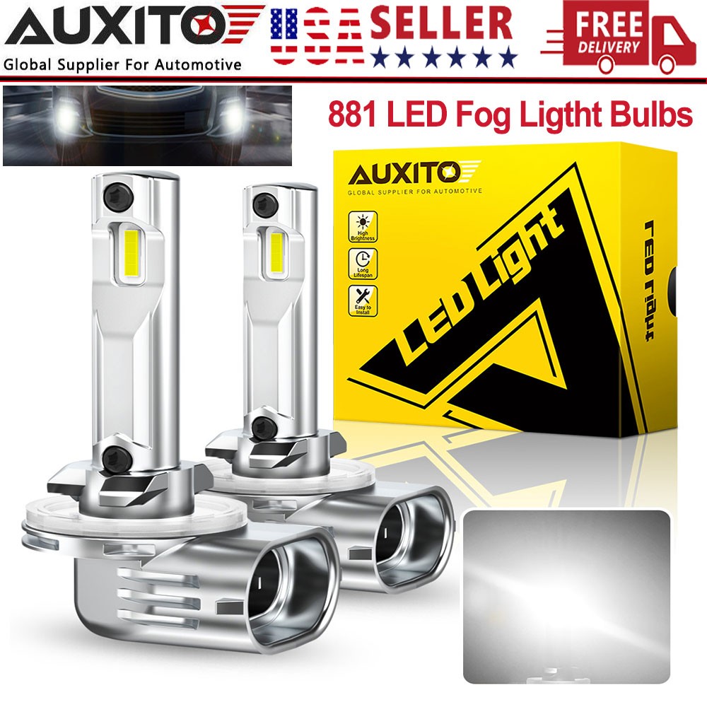 AUXITO H27W/2 881 White LED Fog Light Bulbs DRL Conversion Kit 6500K White